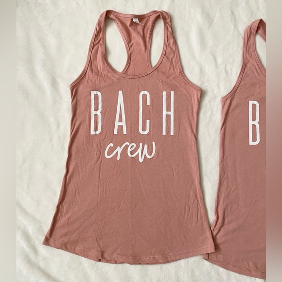 2 ‘Bach Crew’ Bachelorette Party Pink Tank Tops - Picture 3 of 6